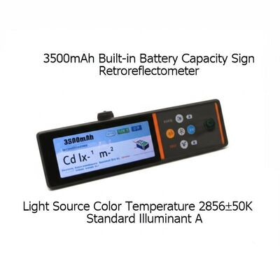 3500mAh Built-in Battery Capacity Sign Retroreflectometer Featuring Retroreflective Coefficient Cd lx-1 m-2 and Light Source Color Temperature 2856±50K Standard Illuminant A
